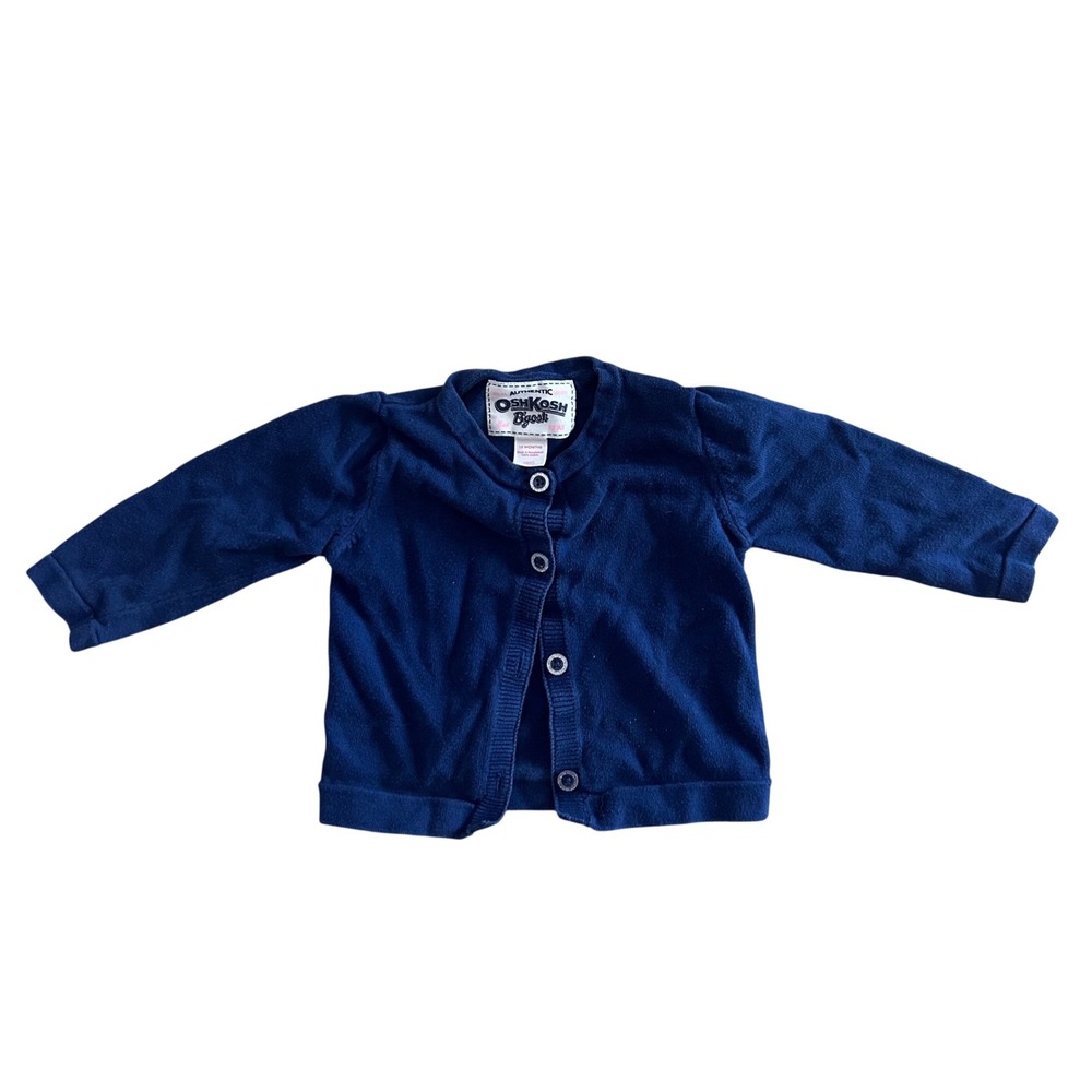 OshKosh B'gosh Baby‎ Girls Navy Blue Cardigan Sweater 12 Months Cotton